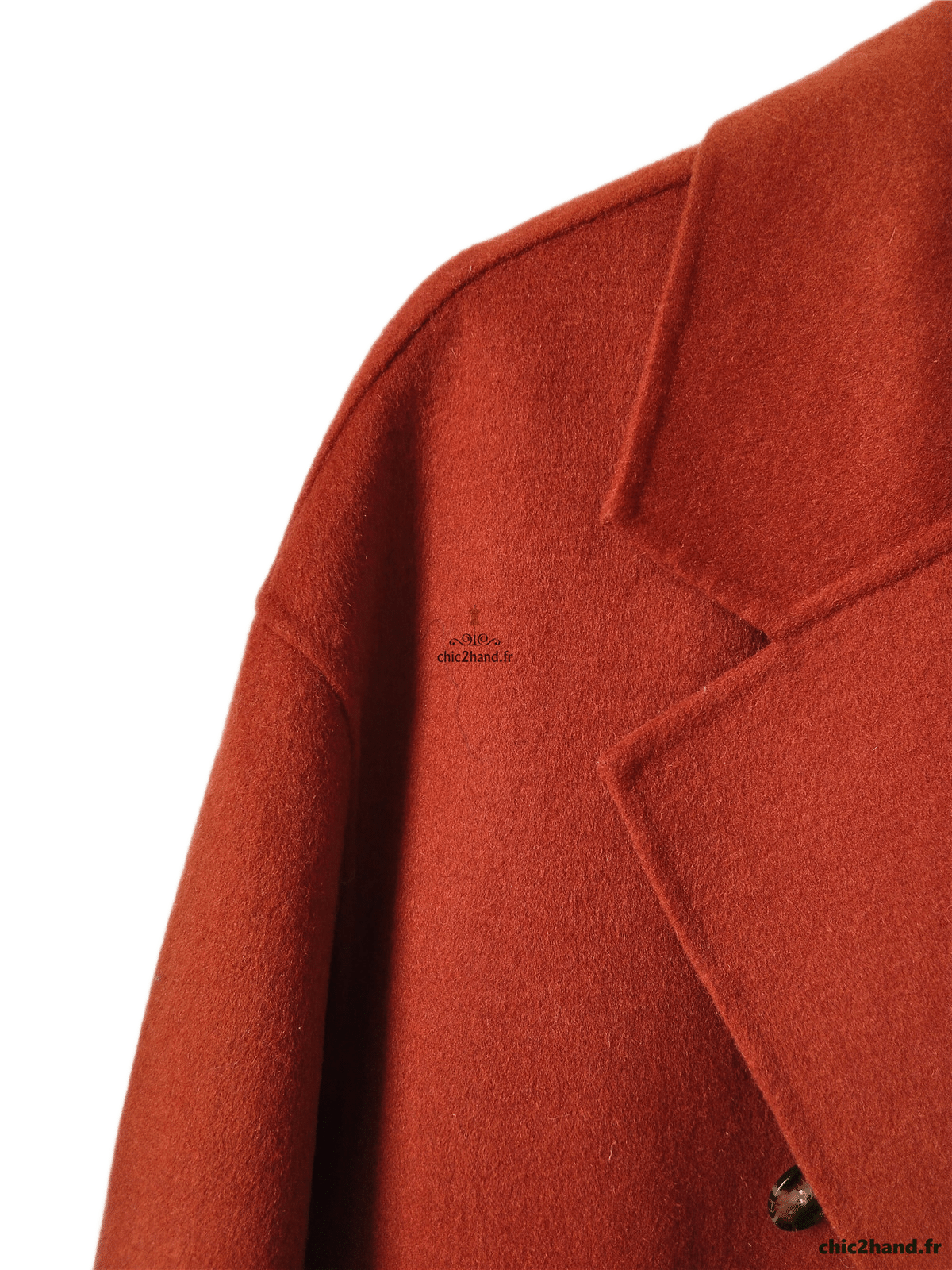 Manteau long oversize laine American Vintage Dado404 M rouge brique NEUF – Image 2