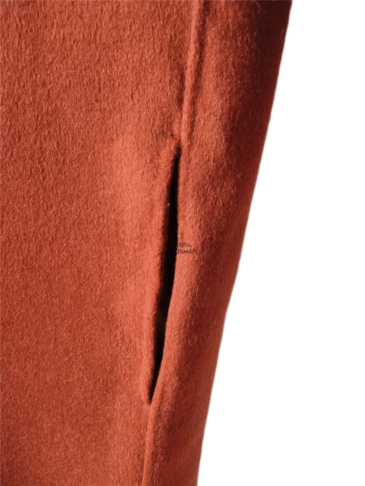 Manteau long oversize laine American Vintage Dado404 M rouge brique NEUF – Image 4