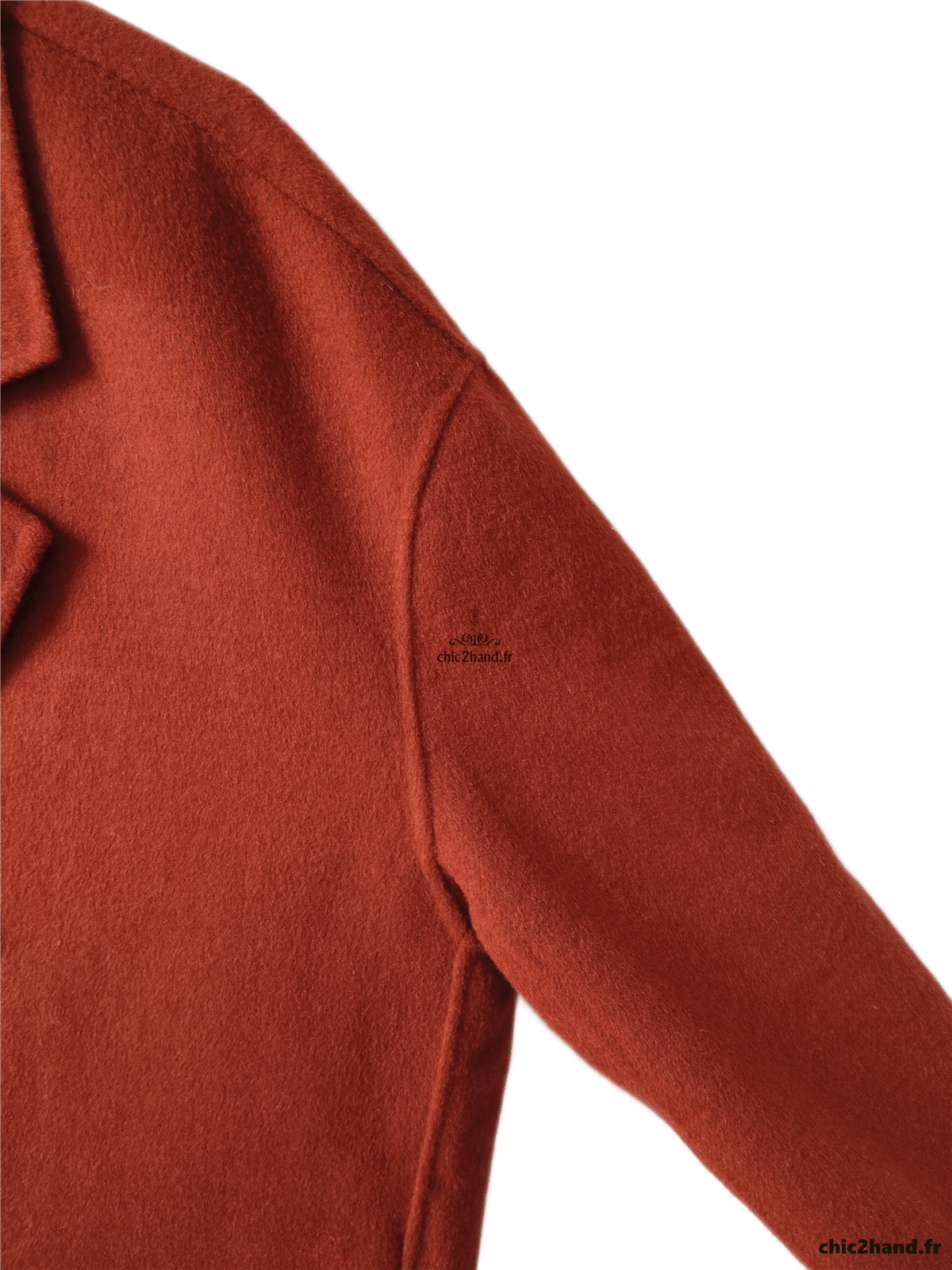 Manteau long oversize laine American Vintage Dado404 M rouge brique NEUF – Image 5