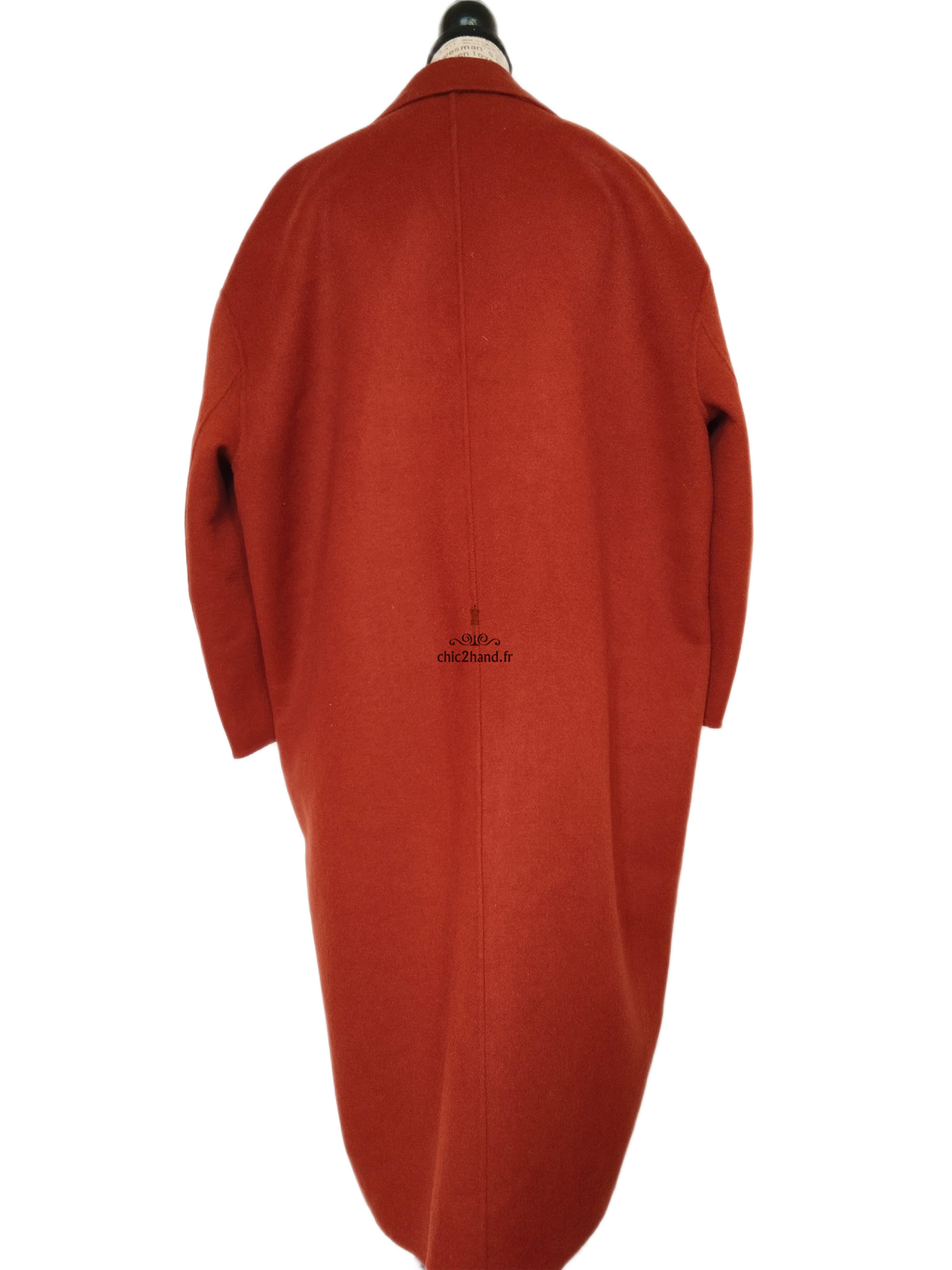 Manteau long oversize laine American Vintage Dado404 M rouge brique NEUF – Image 8