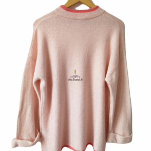 Pull oversize chauve souris laine American Vintage damsville rose XS S dam18e neuf