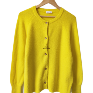 Gilet cardigan oversize  laine American Vintage dam19a jaune curry XS S TBE