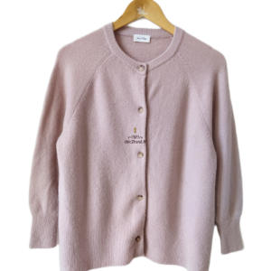Gilet cardigan oversize  laine American Vintage dam19a rose poudré XS S TBE