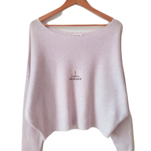Pull oversize chauve souris laine American Vintage damsville rose chiné XS S TBE
