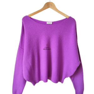 Pull oversize chauve souris laine American Vintage damsville violet XS S Excellent état