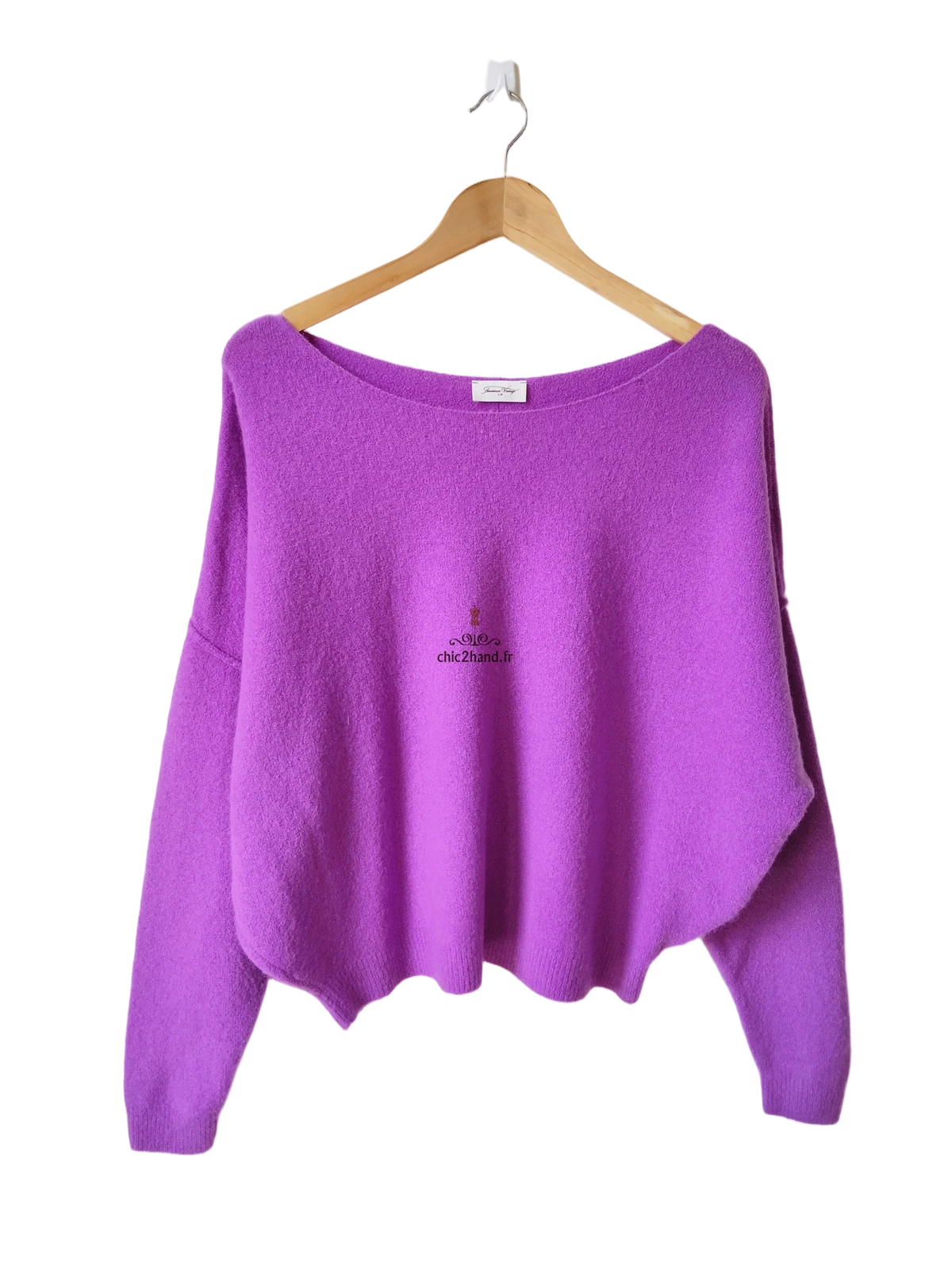 Pull oversize chauve souris laine American Vintage damsville violet XS S Excellent état