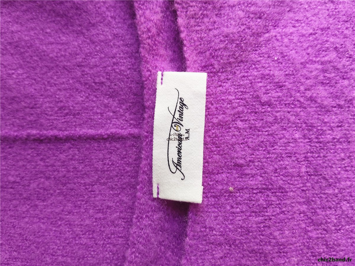 Pull oversize chauve souris laine American Vintage damsville violet XS S Excellent état – Image 7