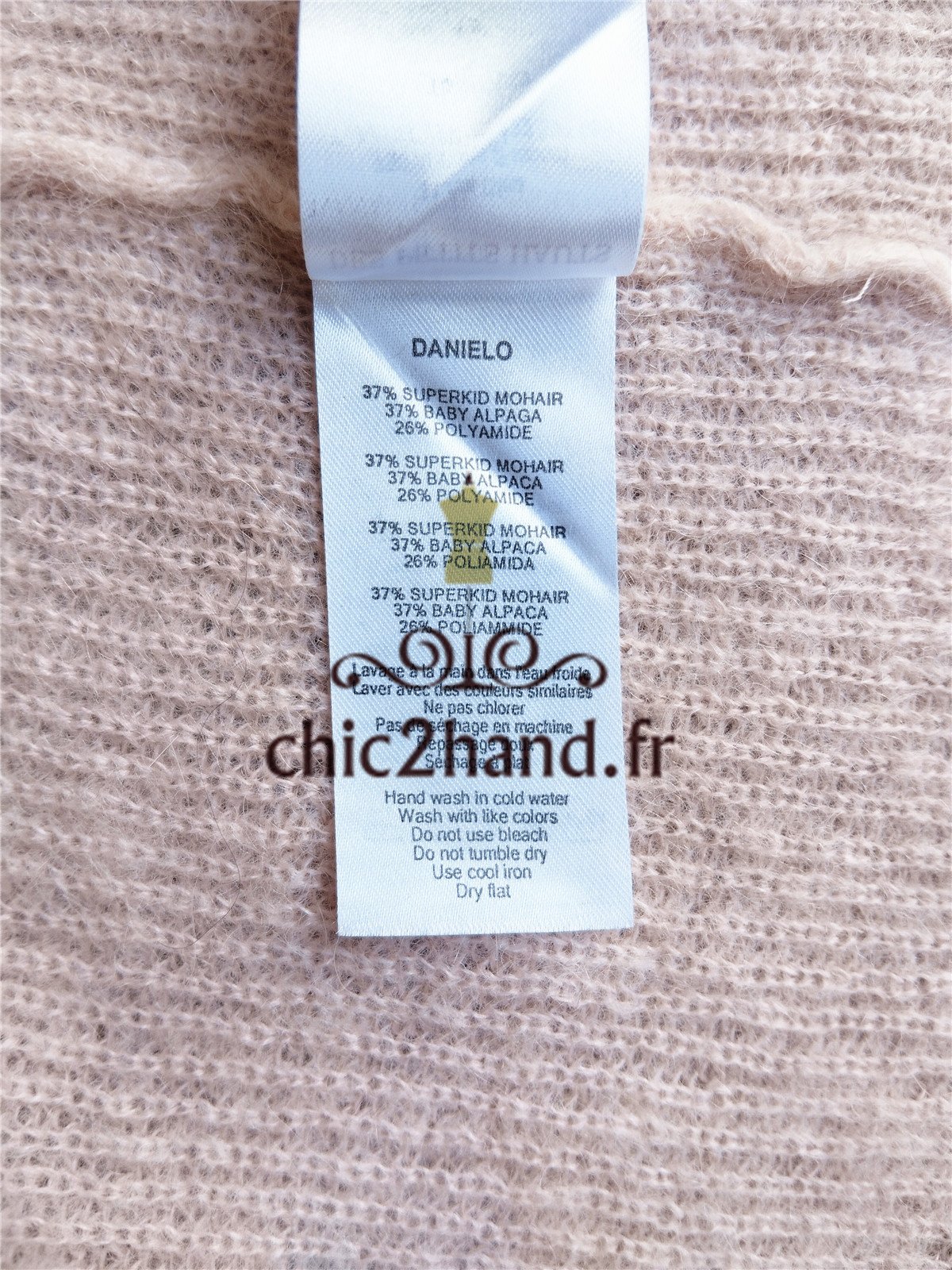 Gilet cardigan oversize doudou Des Petits Hauts danielo kid mohair alpaga T0 TBE rose clair – Image 8