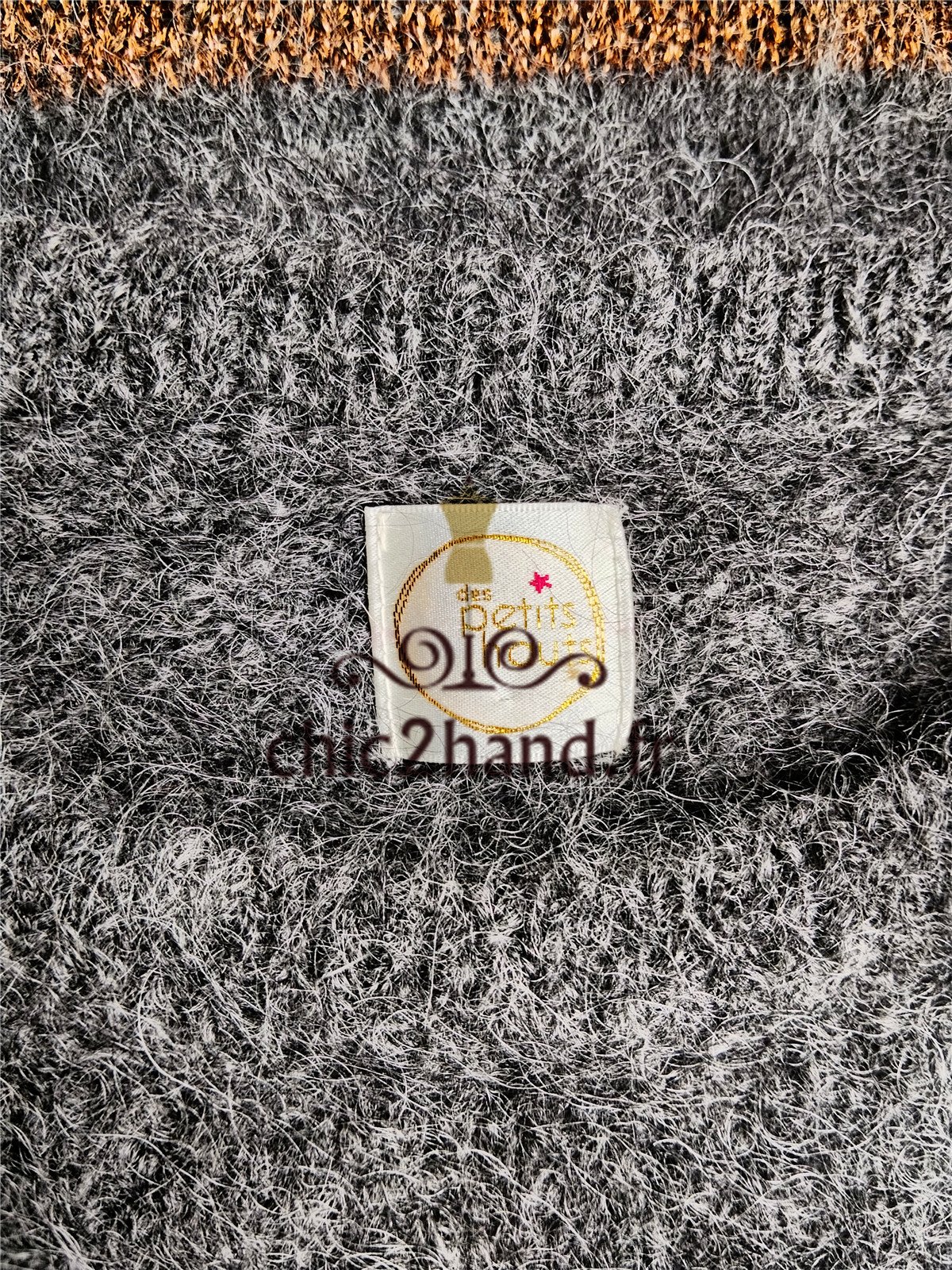 Pull oversize doudou Des Petits Hauts danisette gris doré super kid mohair M L Neuf – Image 6