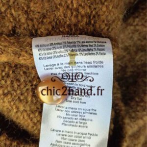 Gilet cardigan doudou oversize Des Petits Hauts danna kid mohair T1 brun doré NEUF