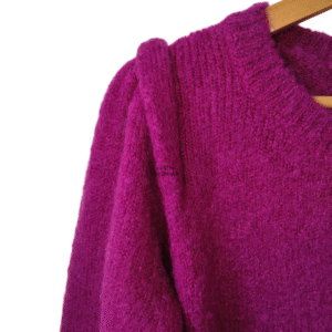 Gilet cardigan doudou oversize Des Petits Hauts danna kid mohair T1 violet NEUF