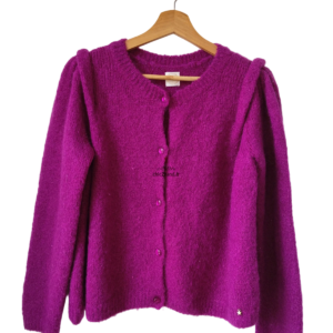 Gilet cardigan doudou oversize Des Petits Hauts danna kid mohair T1 violet NEUF