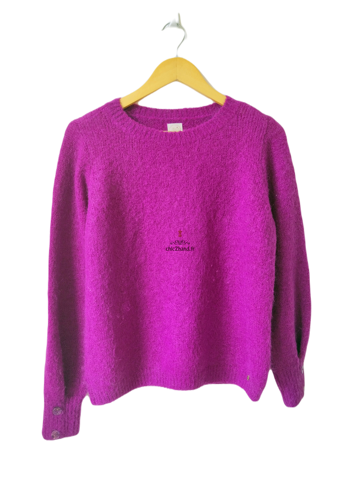 Pull oversize doudou Des Petits Hauts darcy kid mohair mérinos T0 violet Excellent état