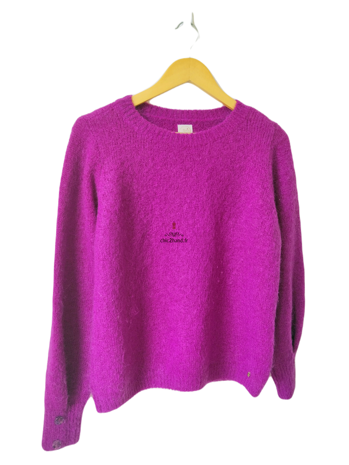 Pull oversize doudou Des Petits Hauts darcy kid mohair mérinos T0 violet Excellent état – Image 3
