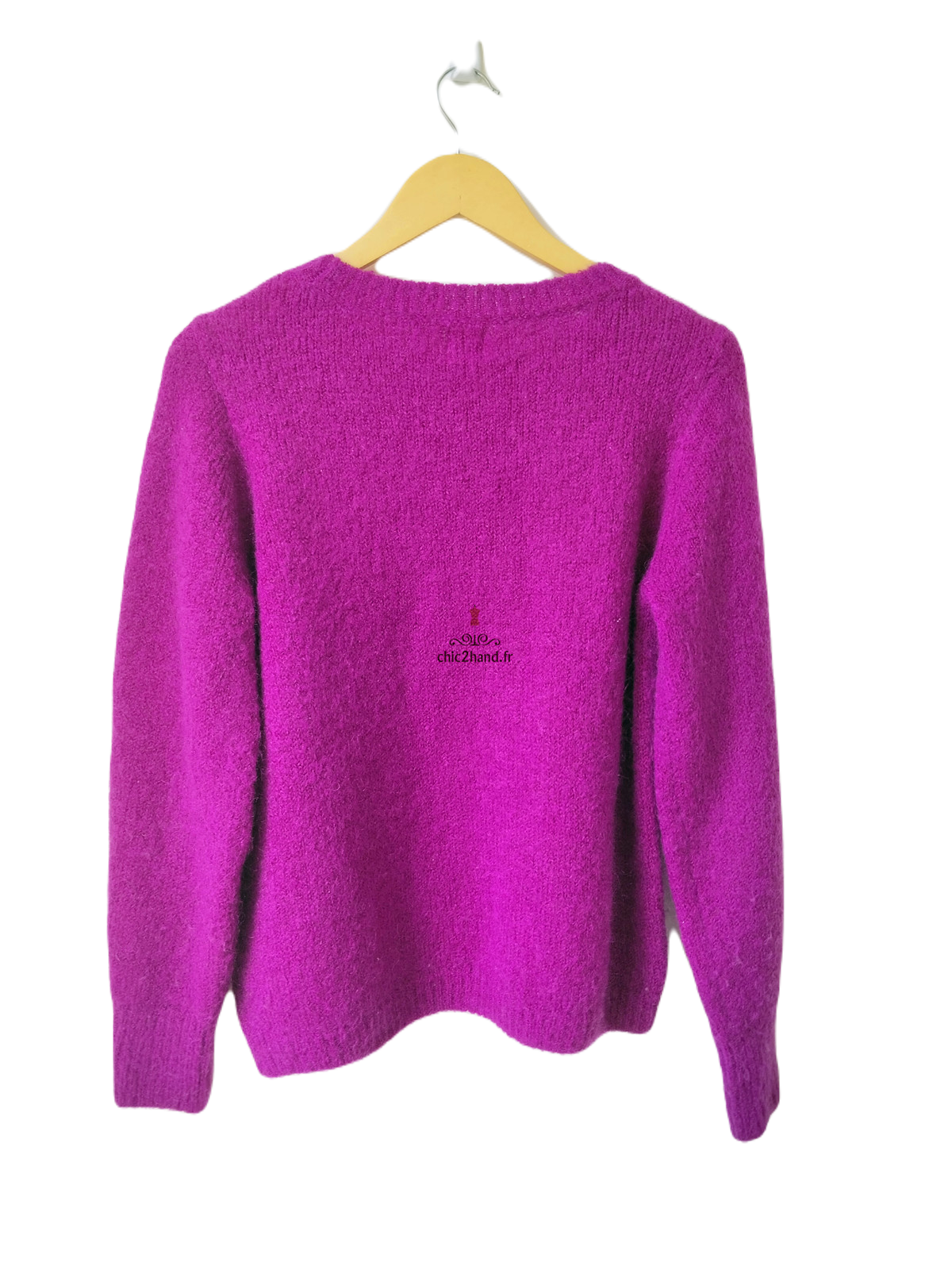 Pull oversize doudou Des Petits Hauts darcy kid mohair mérinos T0 violet Excellent état – Image 6