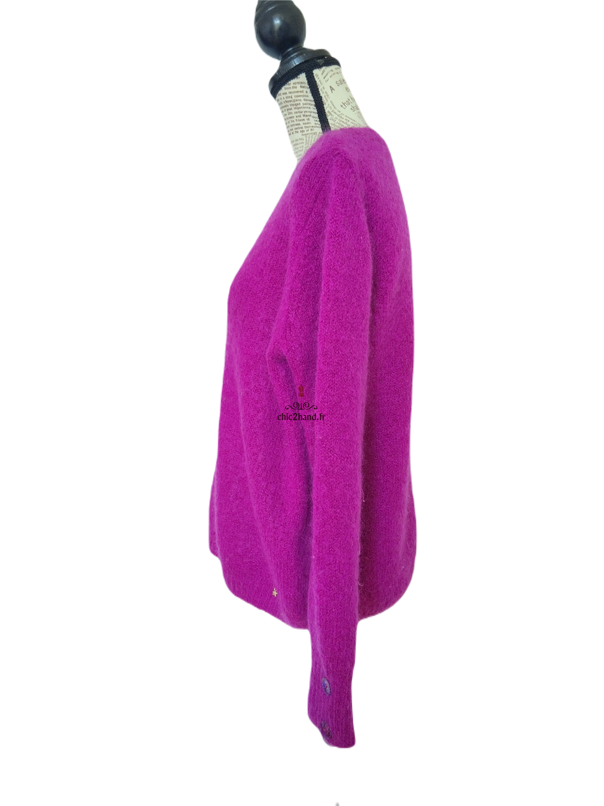 Pull oversize doudou Des Petits Hauts darcy kid mohair mérinos T0 violet Excellent état – Image 8