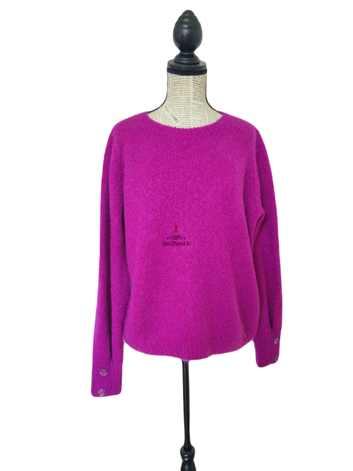 Pull oversize doudou Des Petits Hauts darcy kid mohair mérinos T0 violet Excellent état – Image 9