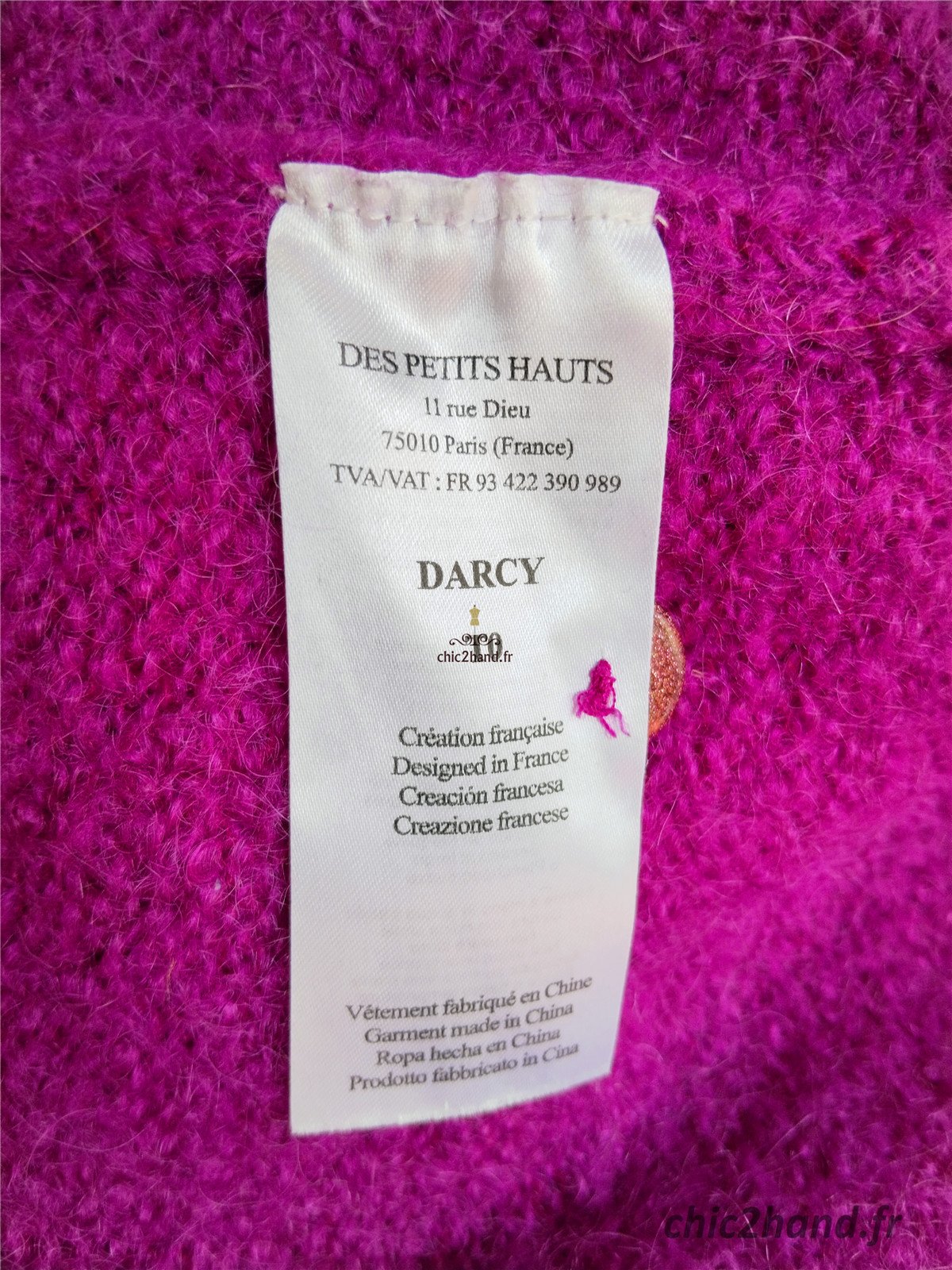 Pull oversize doudou Des Petits Hauts darcy kid mohair mérinos T0 violet Excellent état – Image 11