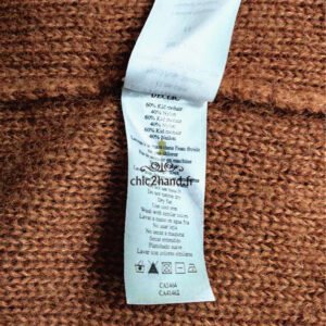 Gilet cardigan ouvert Des Petits Hauts kid mohair T1 très bon état tabac declic