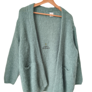 Gilet cardigan oversize ouvert Des Petits Hauts alpaga delise T2 vert d&rsquo;eau NEUF
