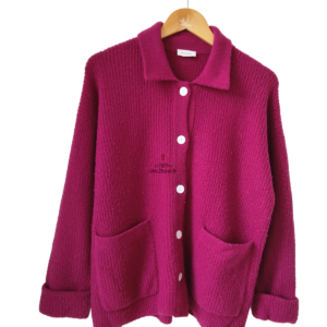 Gilet cardigan oversize laine American Vintage domy19a domy XS S violet rose TBE