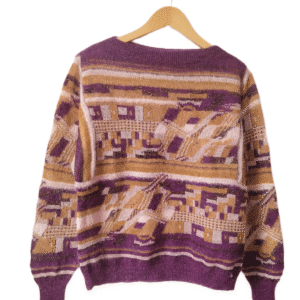Pull oversize doudou alpaga mohair Des Petits Hauts Dully violet doré T2 Neuf