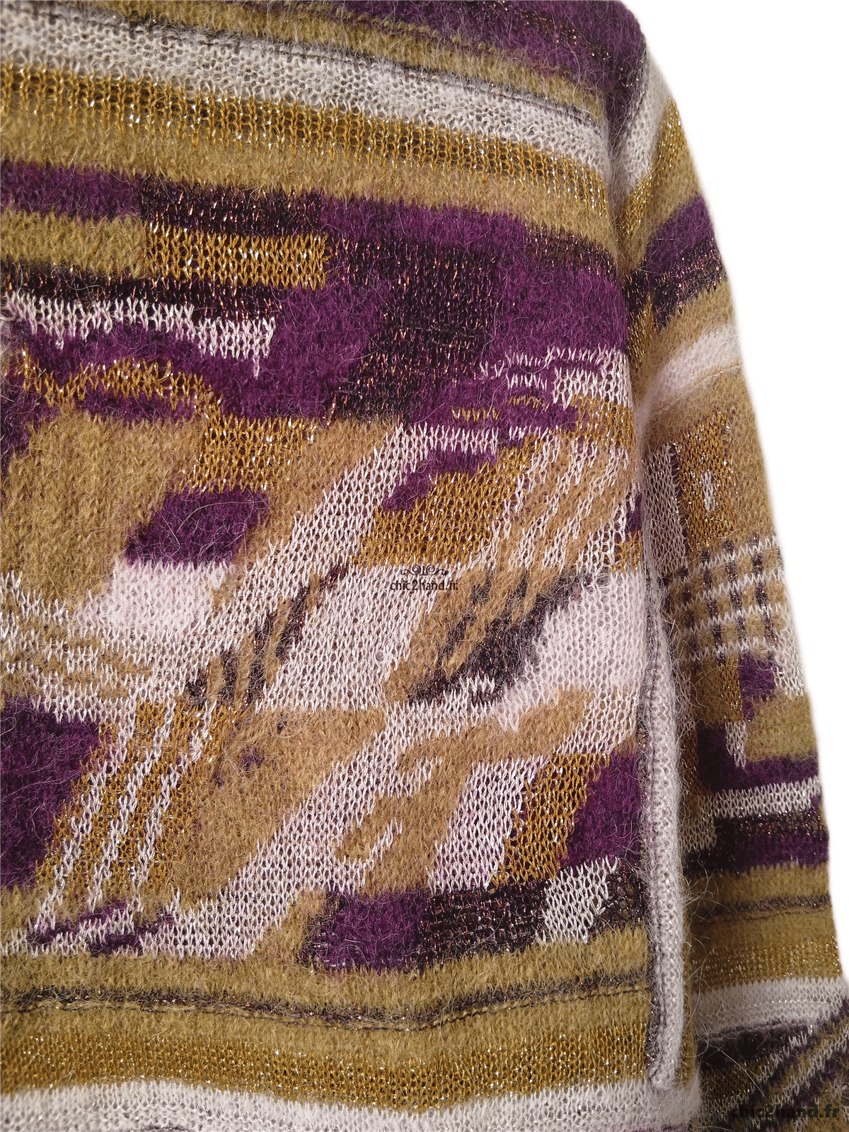 Pull oversize doudou alpaga mohair Des Petits Hauts Dully violet doré T2 Neuf – Image 5