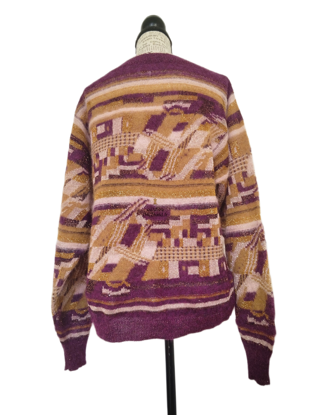 Pull oversize doudou alpaga mohair Des Petits Hauts Dully violet doré T2 Neuf – Image 10