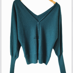 Gilet pull Oversize col V 100% pur cachemire Comptoir Des Cotonniers dusexy T1 vert sapin NEUF