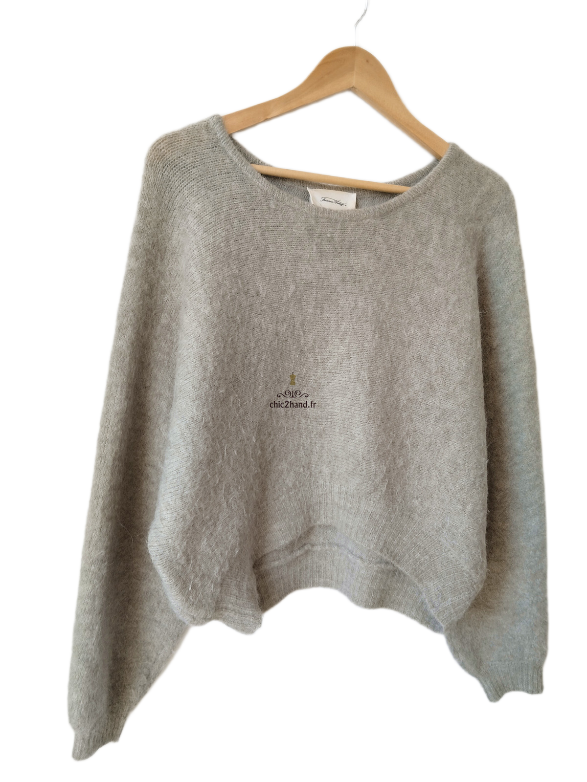 Pull oversize laine American Vintage east18E kaki gris TBE XS S east – Image 12
