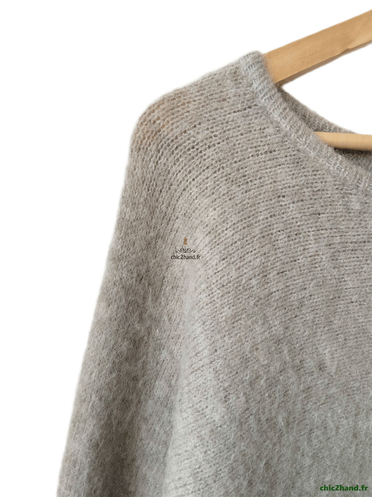 Pull oversize laine American Vintage east18E kaki gris TBE XS S east – Image 11