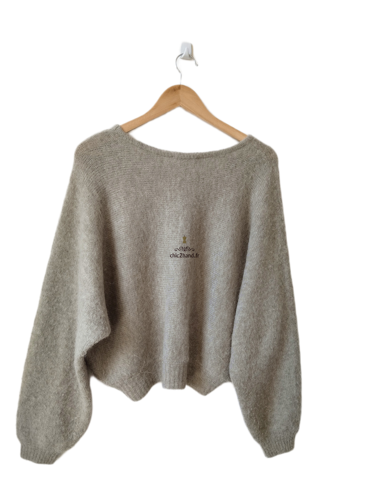 Pull oversize laine American Vintage east18E kaki gris TBE XS S east – Image 9