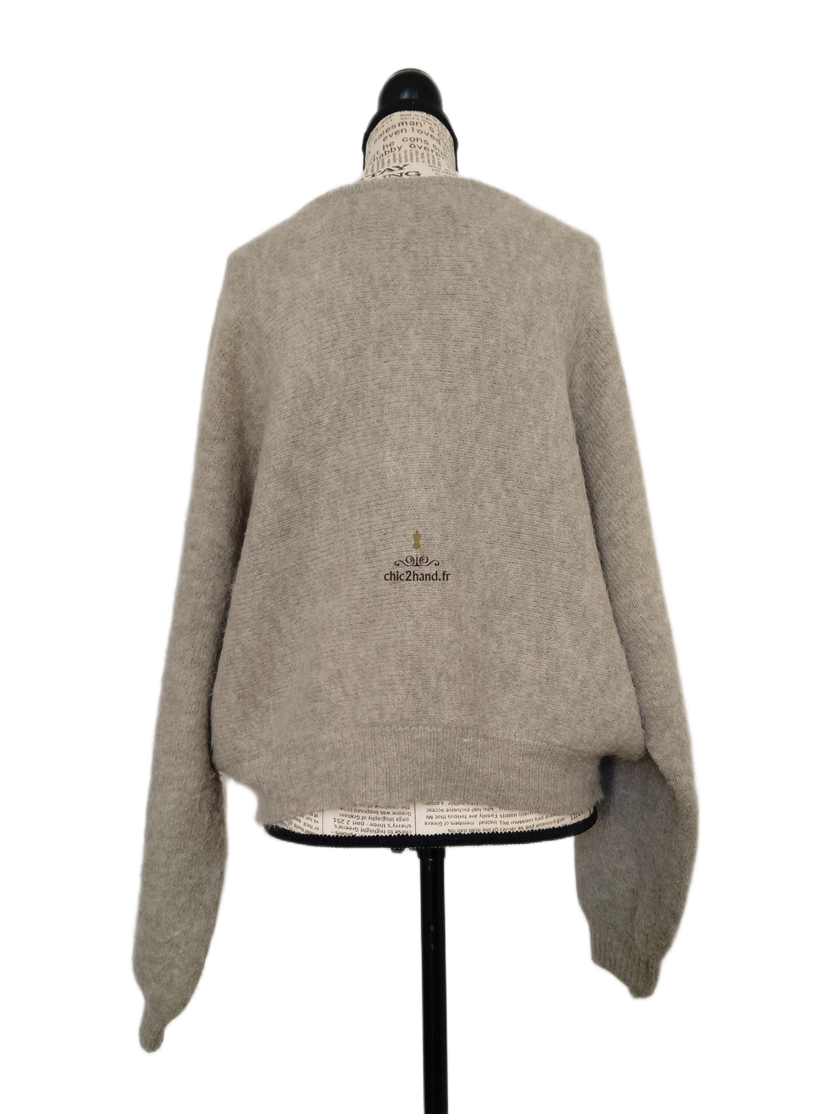 Pull oversize laine American Vintage east18E kaki gris TBE XS S east – Image 7