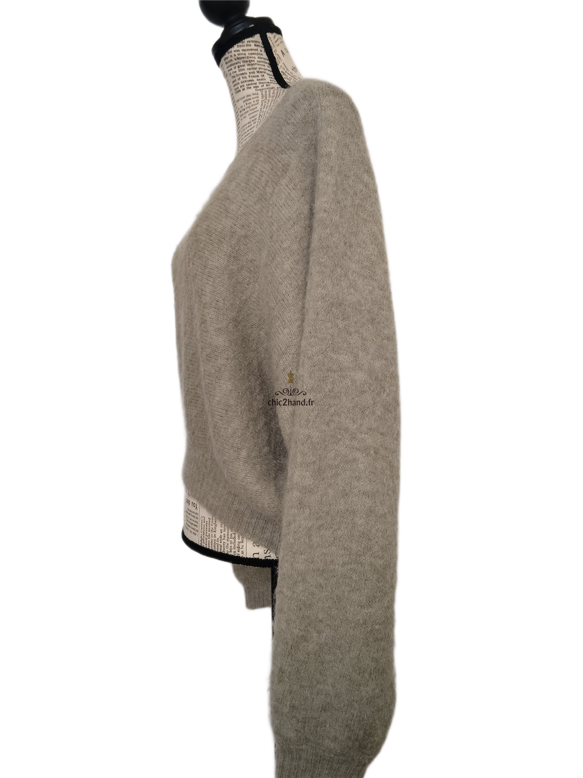 Pull oversize laine American Vintage east18E kaki gris TBE XS S east – Image 6