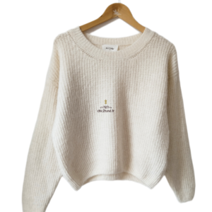 Pull oversize laine alpaga American Vintage EAST18F blanc crème S east NEUF
