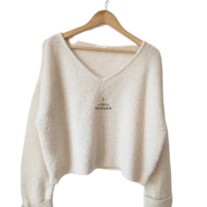 Pull oversize laine American Vintage east18H east blanc S Neuf
