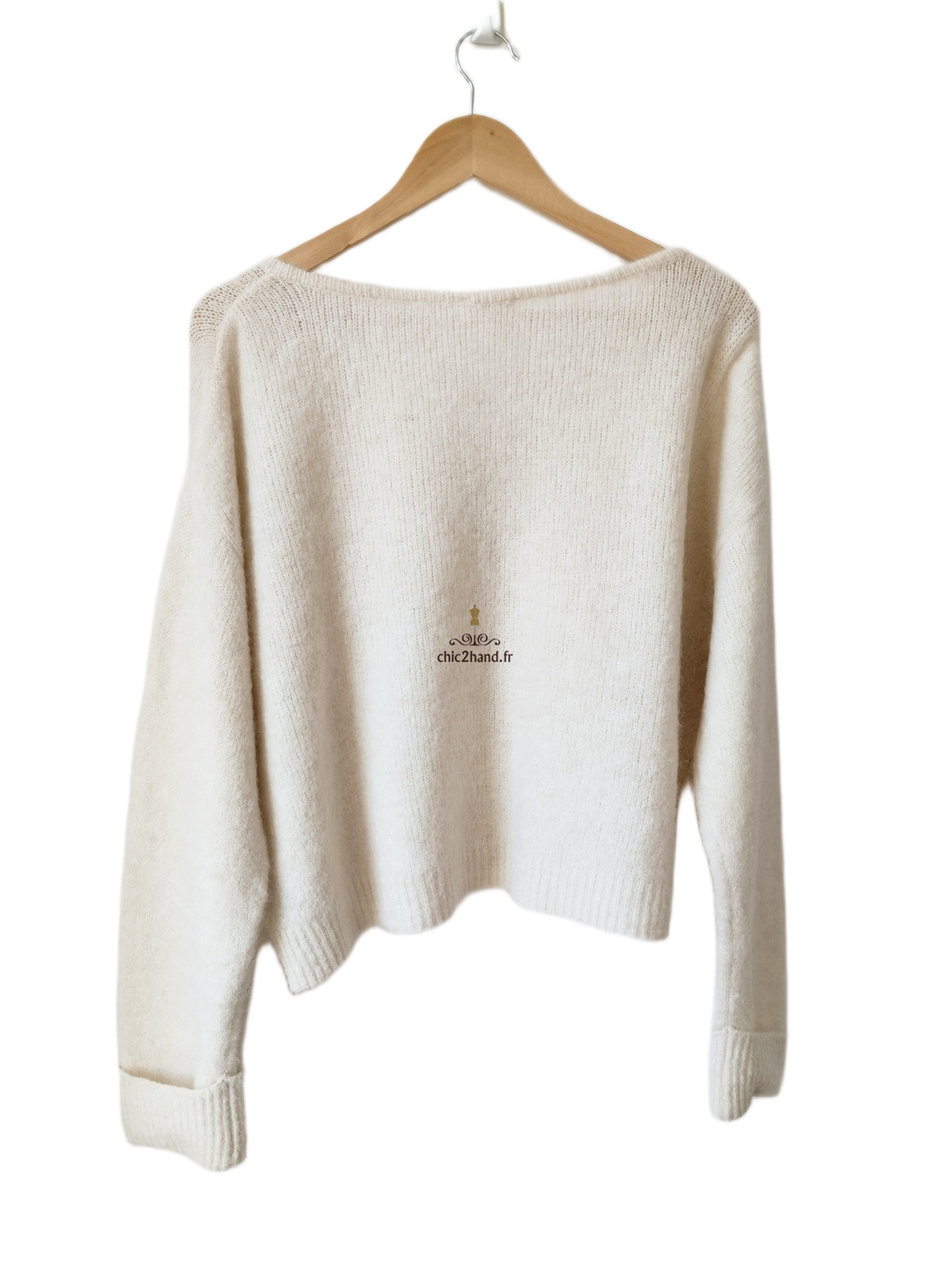 Pull oversize laine American Vintage east18HC east blanc M Neuf – Image 4