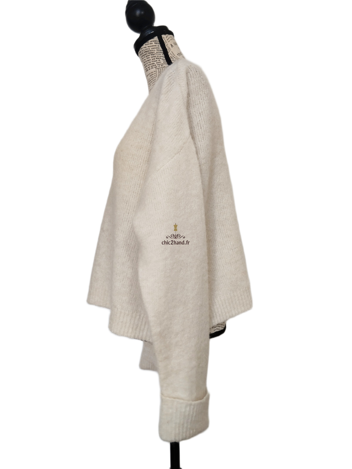 Pull oversize laine American Vintage east18HC east blanc M Neuf – Image 8