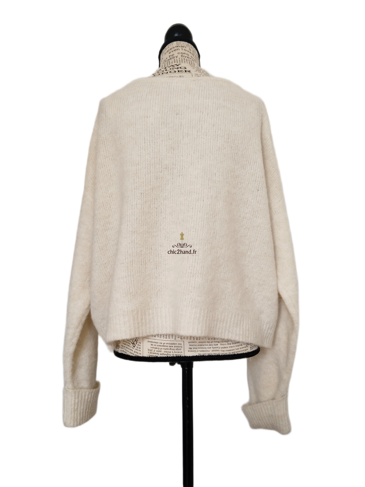 Pull oversize laine American Vintage east18HC east blanc M Neuf – Image 9