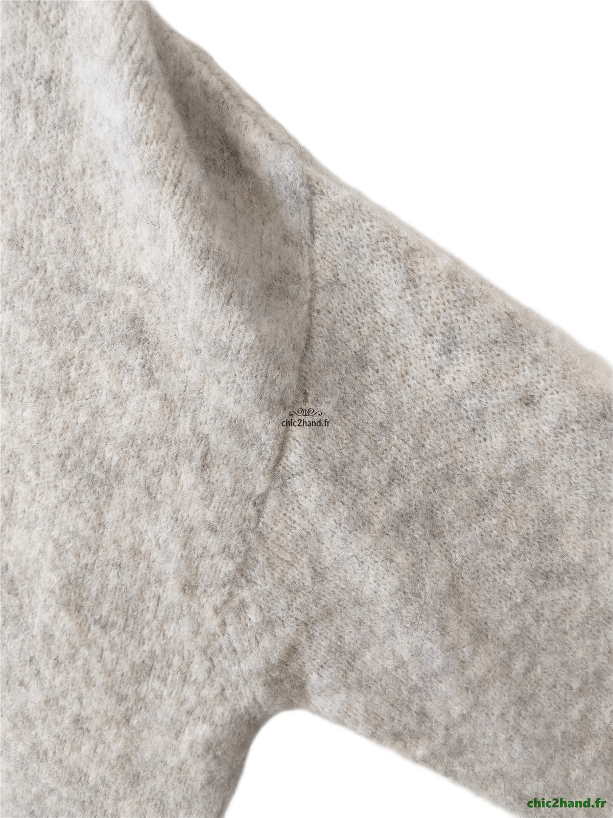 Pull oversize laine American Vintage east18H gris clair chiné NEUF S east – Image 5