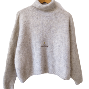 Pull oversize laine American Vintage east18I M L east gris chiné NEUF