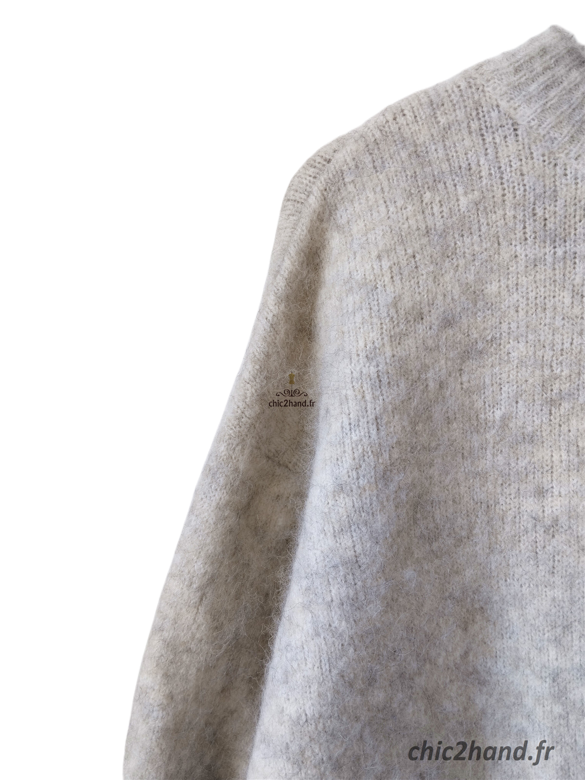 Pull oversize laine American Vintage east18I M L east gris chiné NEUF – Image 4