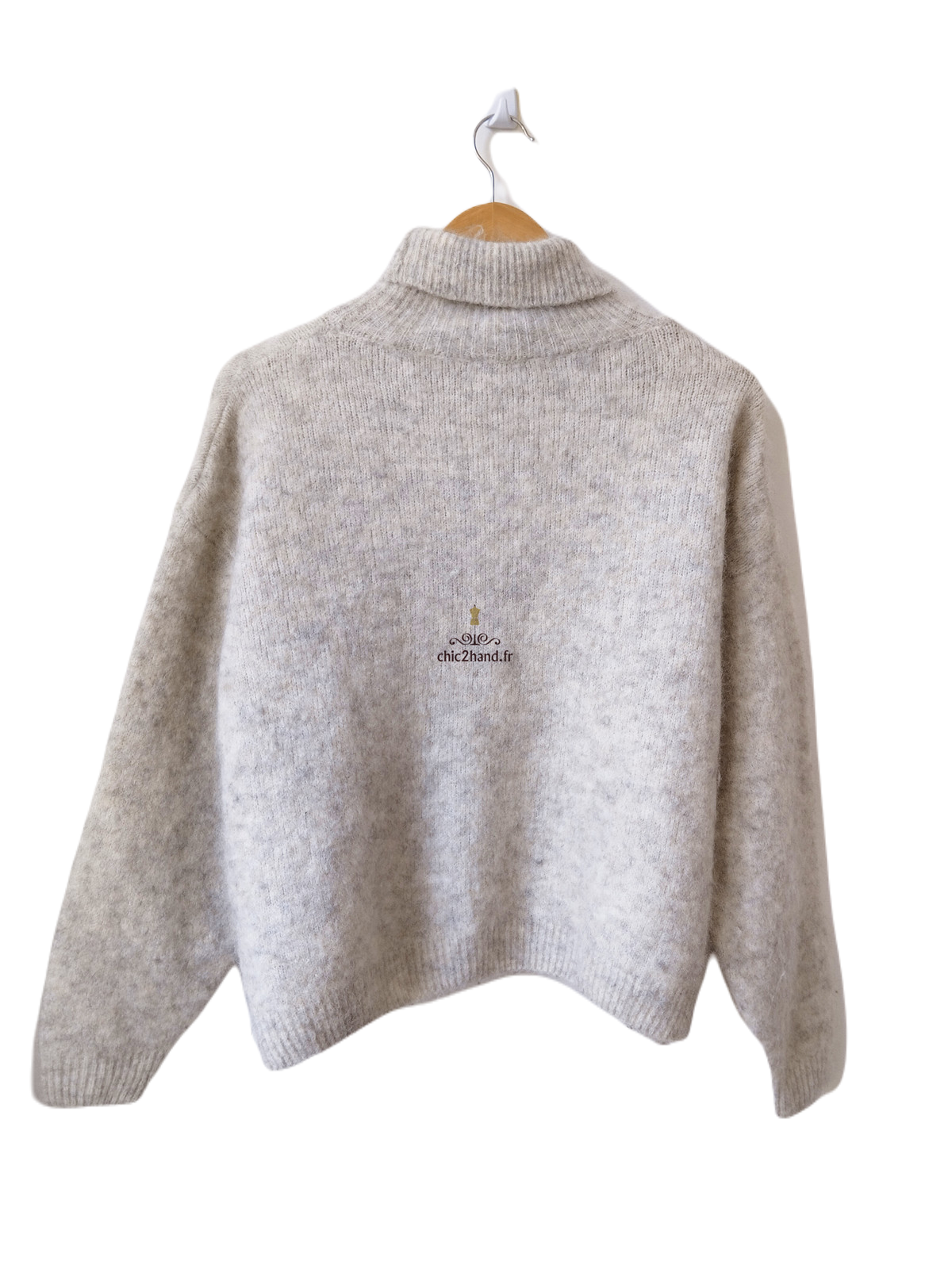 Pull oversize laine American Vintage east18I M L east gris chiné NEUF – Image 6