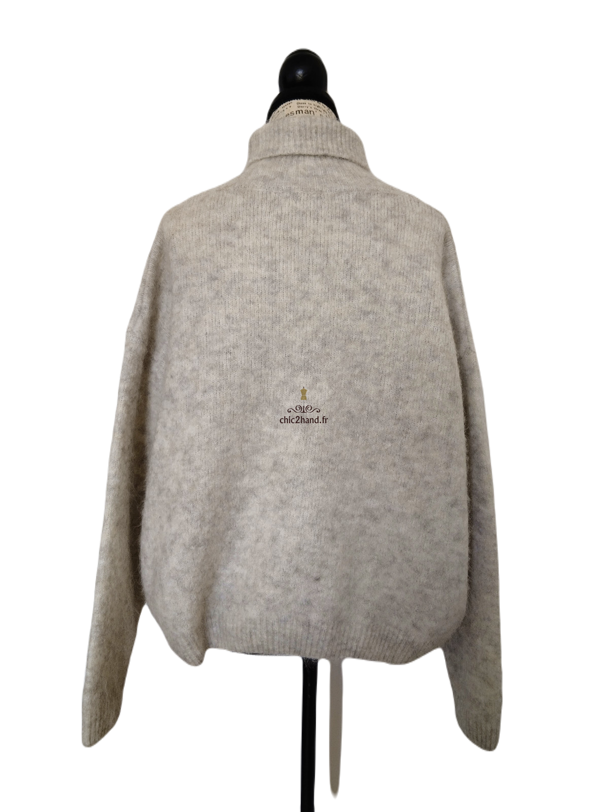 Pull oversize laine American Vintage east18I M L east gris chiné NEUF – Image 7