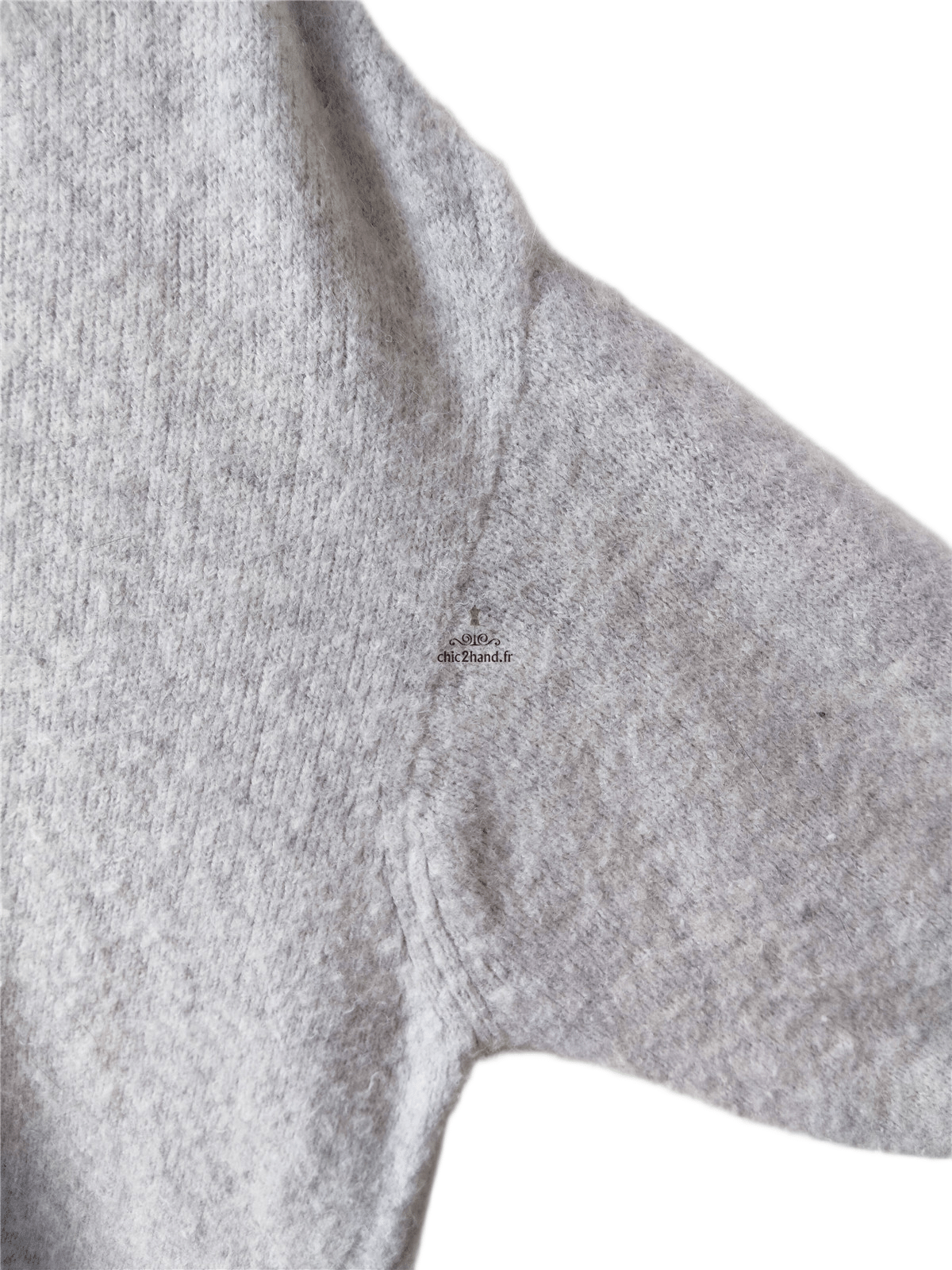 Pull tunique long laine alpaga American Vintage east18P east gris chiné TU NEUF – Image 5