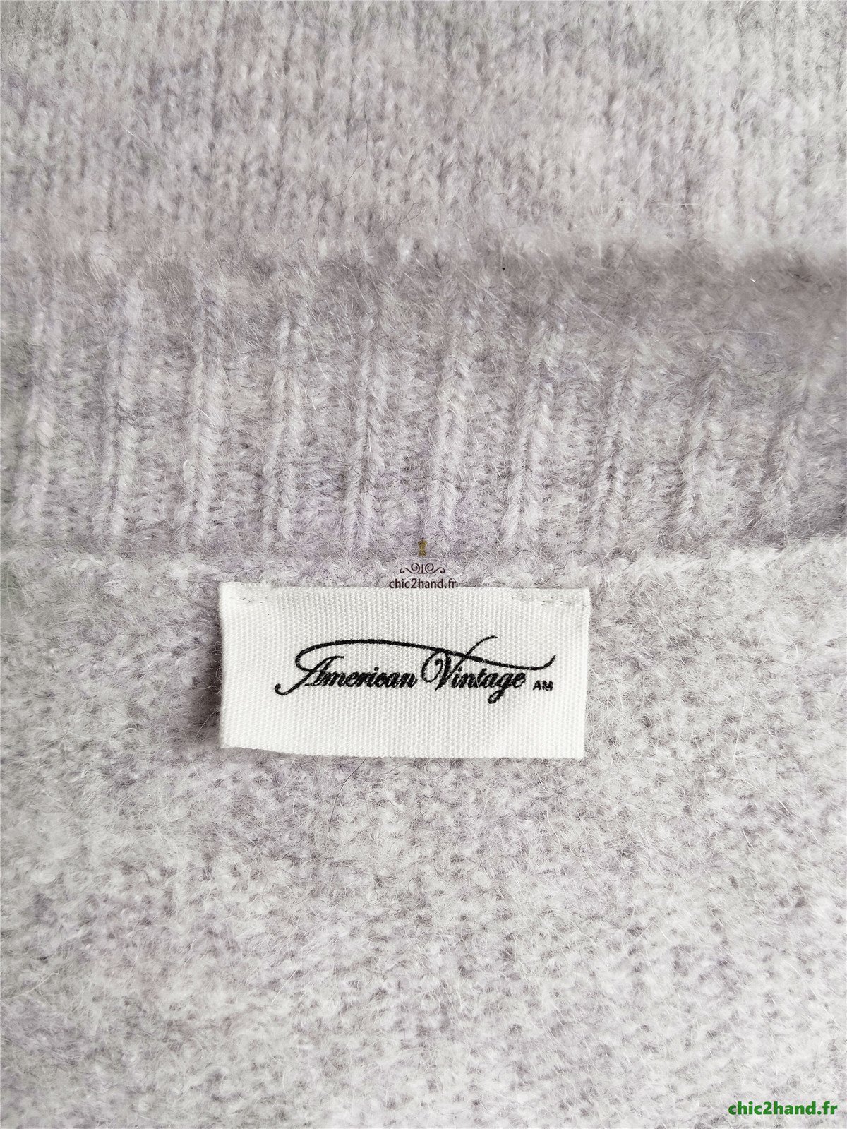Pull tunique long laine alpaga American Vintage east18P east gris chiné TU NEUF – Image 11