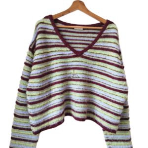 Pull oversize laine American Vintage east18R rayures multicolore NEUF M L east