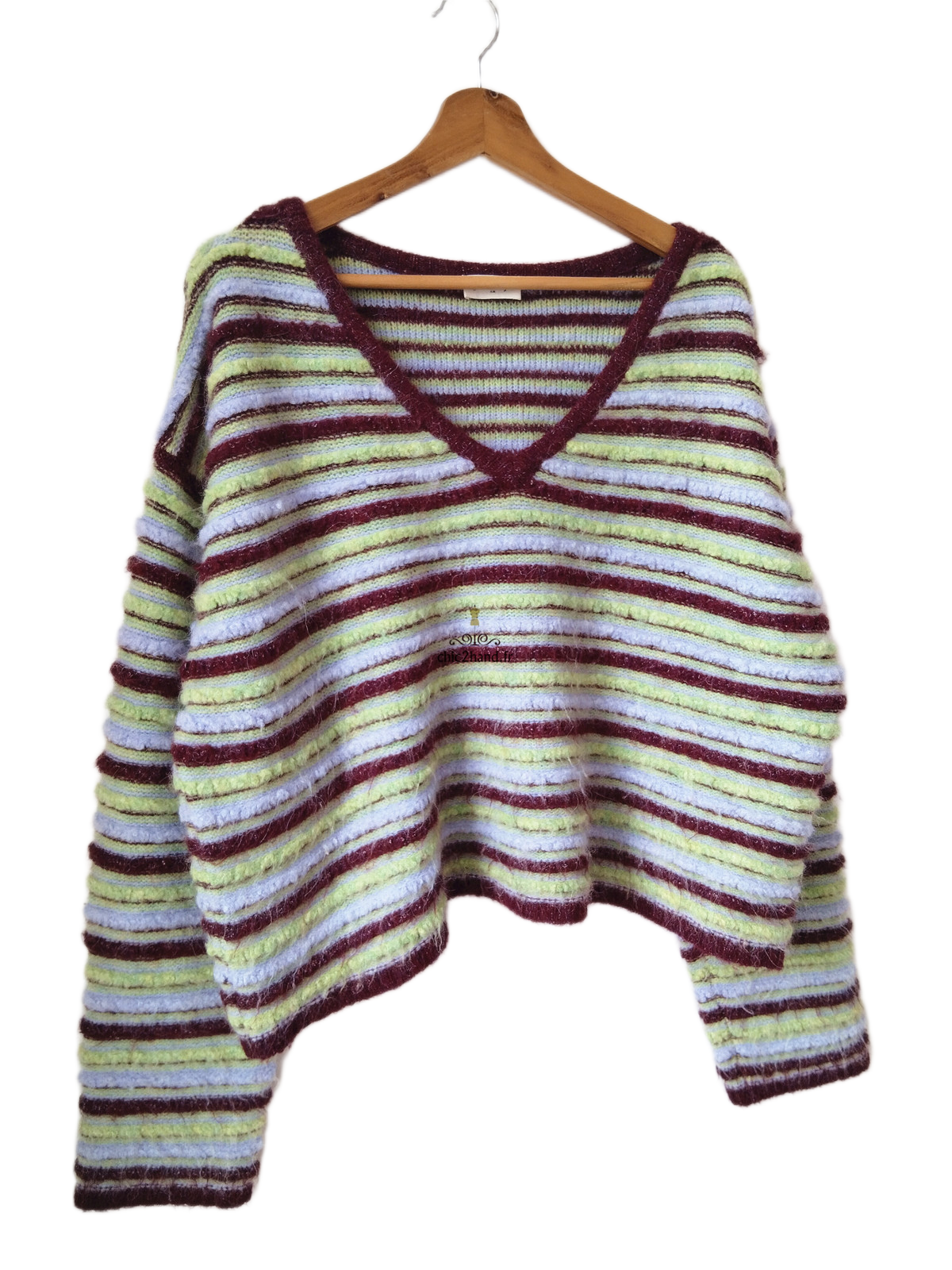 Pull oversize laine American Vintage east18R rayures multicolore NEUF M L east – Image 3