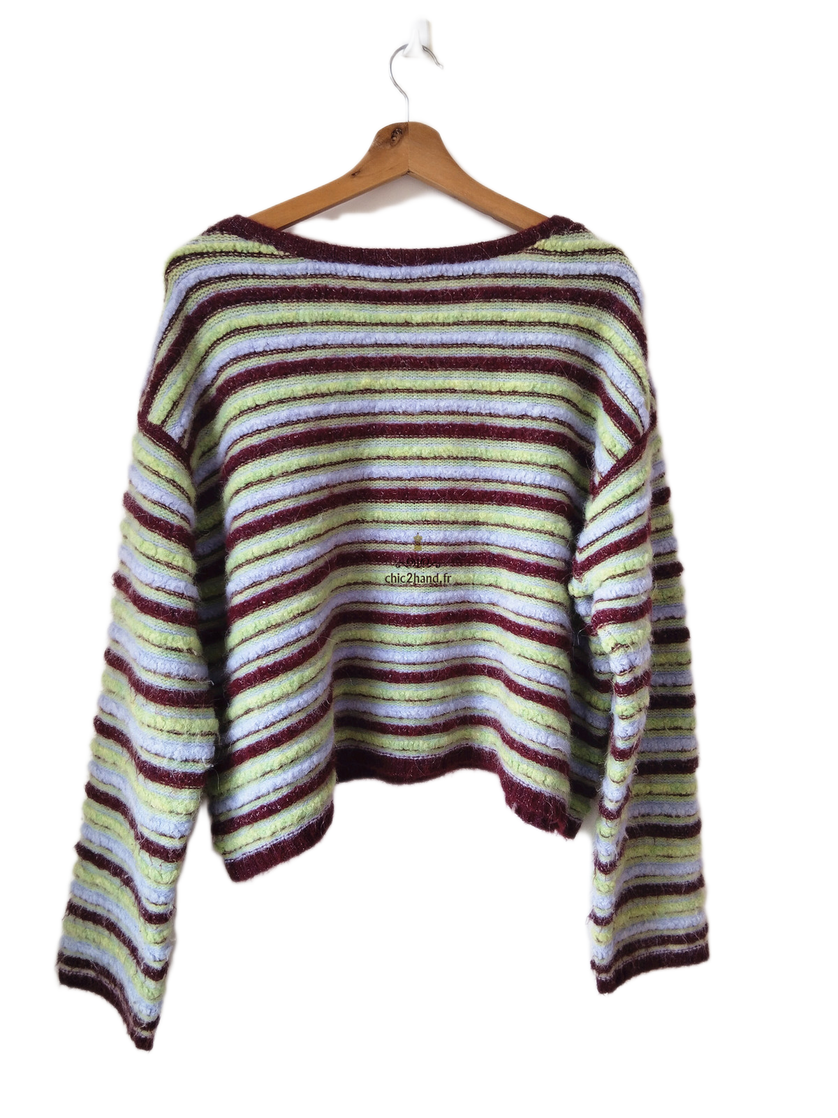 Pull oversize laine American Vintage east18R rayures multicolore NEUF M L east – Image 7