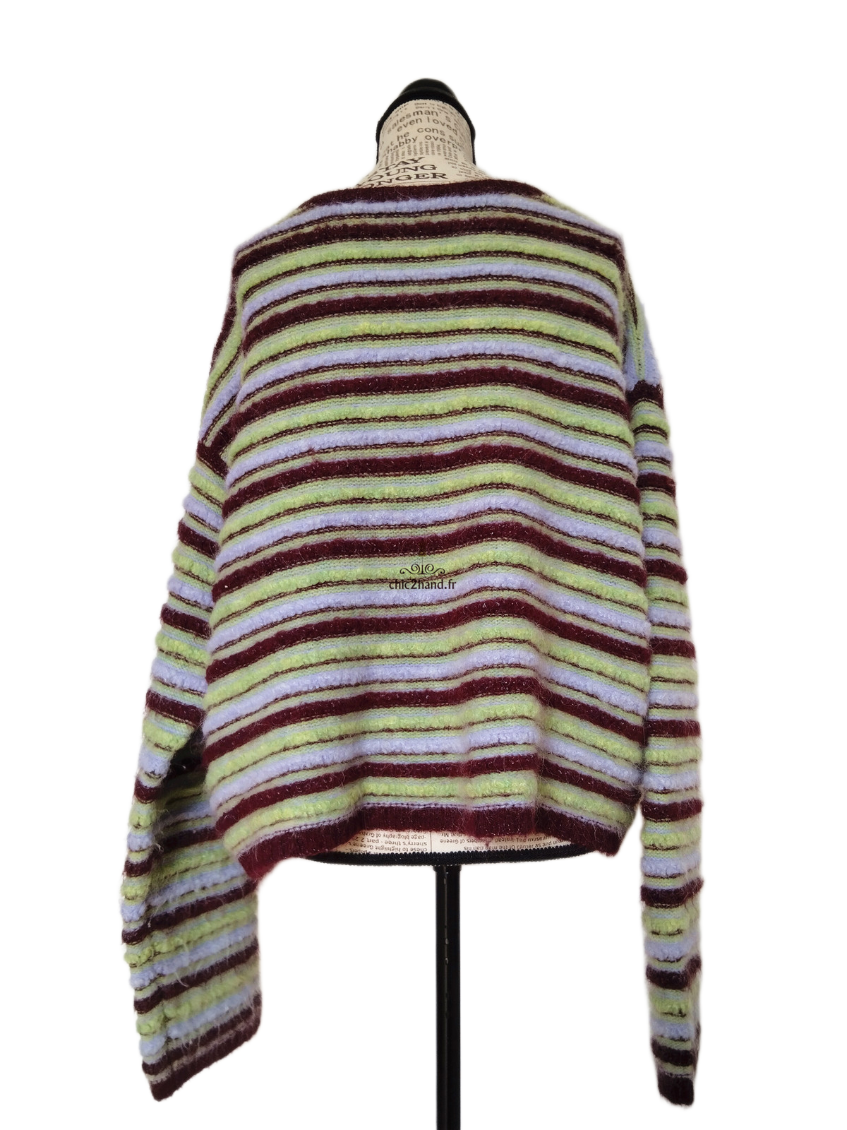 Pull oversize laine American Vintage east18R rayures multicolore NEUF M L east – Image 10